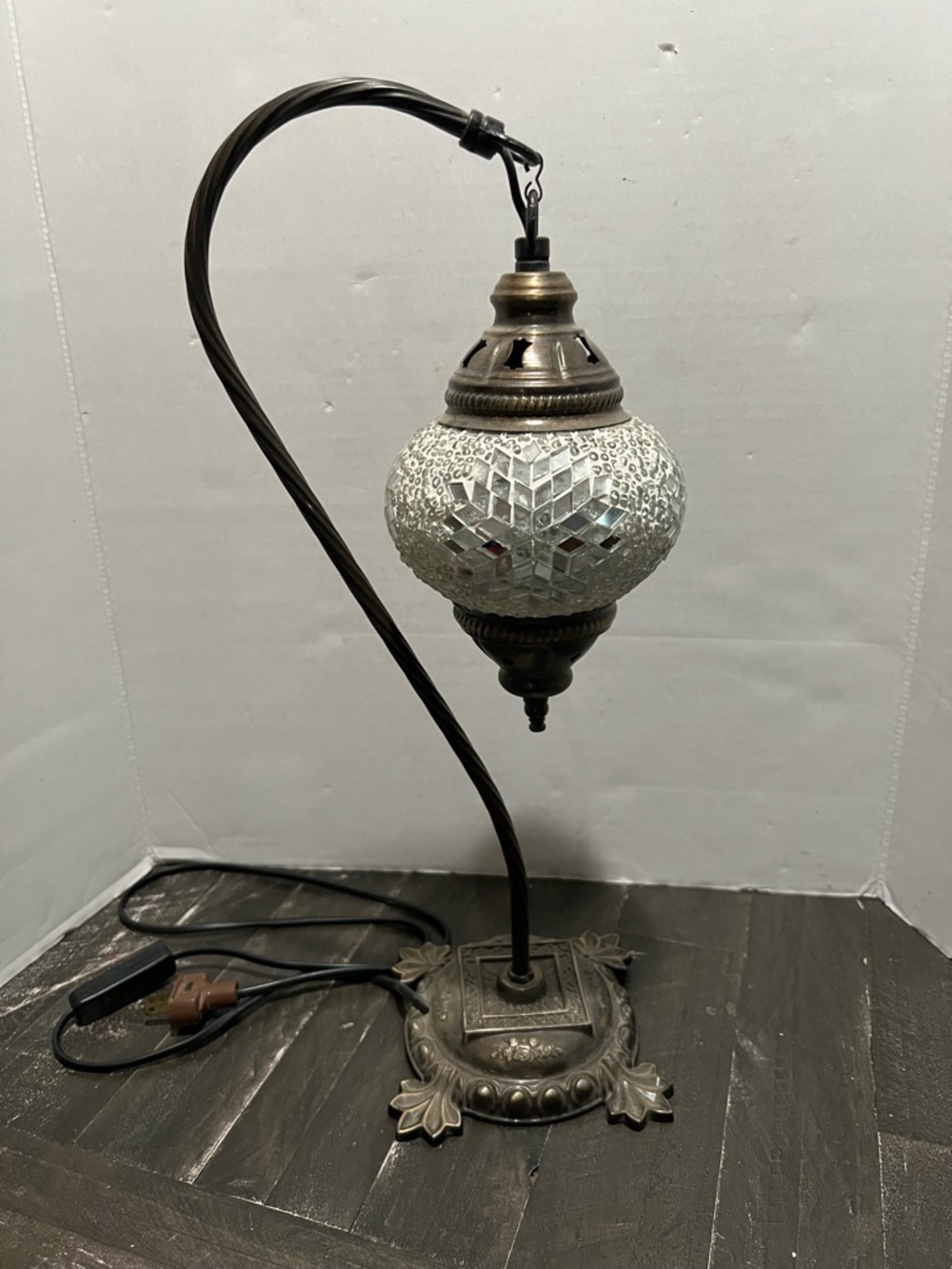 Beautiful Mosaic Swan Neck Lamp